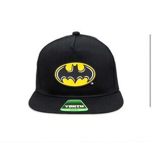 Boys Batman Baseball Hat Cap with Flat Brim Youth Size OSFM- New with Tags!